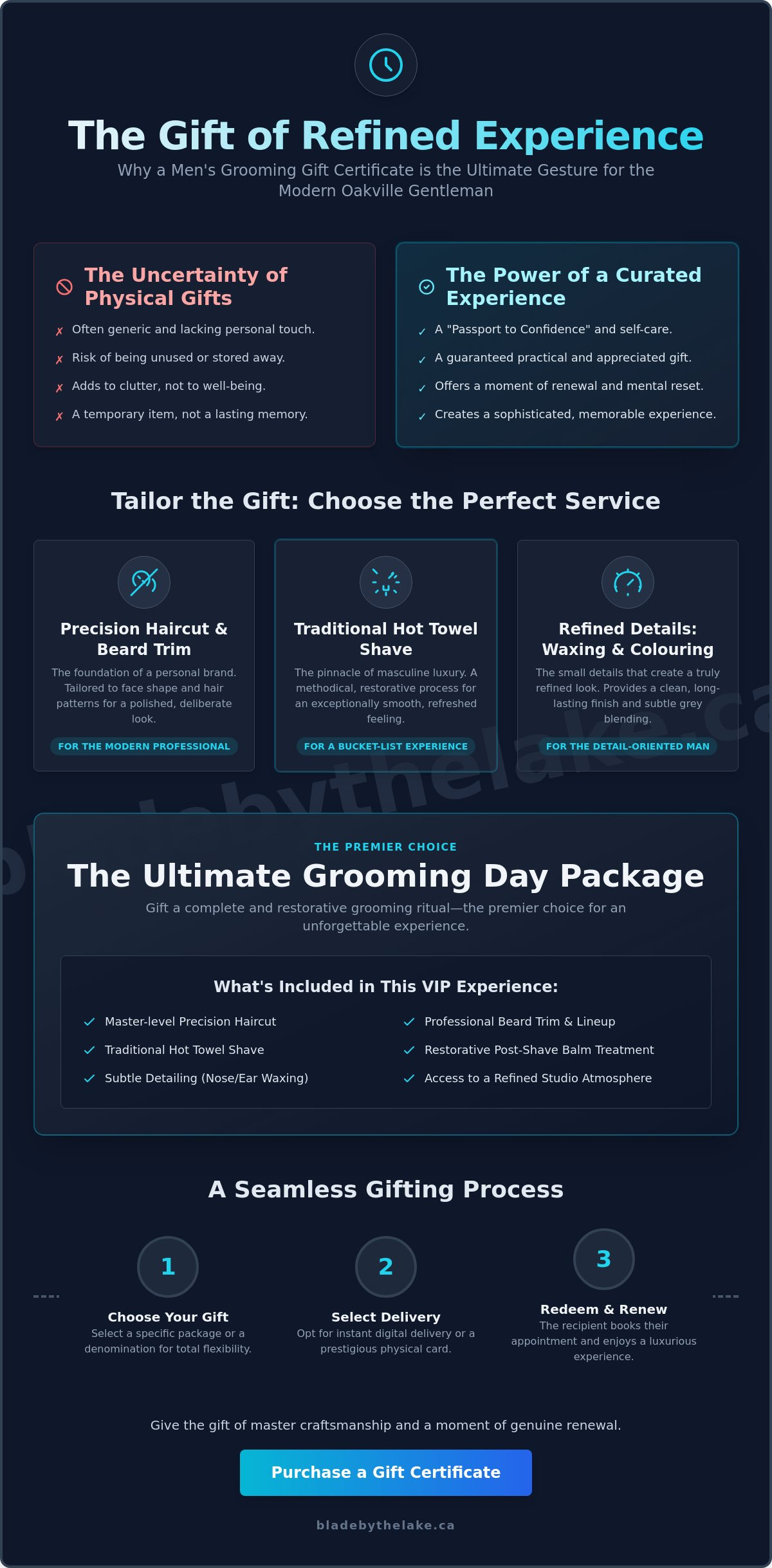Men's Grooming Gift Certificates in Oakville: The Gift of Refinement